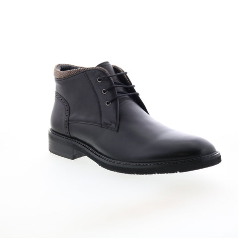 English Laundry Patterson EL2480B Mens Black Leather Lace Up Chukkas Boots