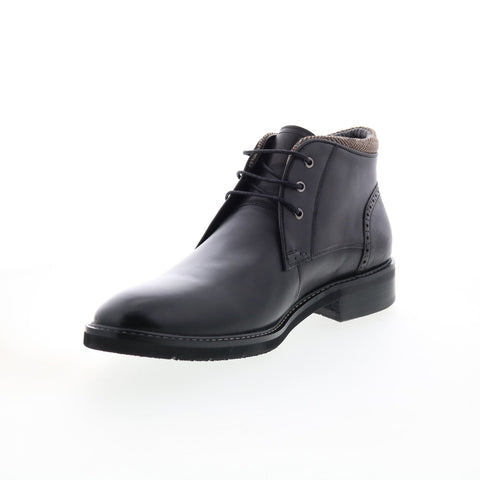 English Laundry Patterson EL2480B Mens Black Leather Lace Up Chukkas Boots