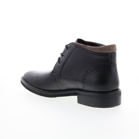English Laundry Patterson EL2480B Mens Black Leather Lace Up Chukkas Boots