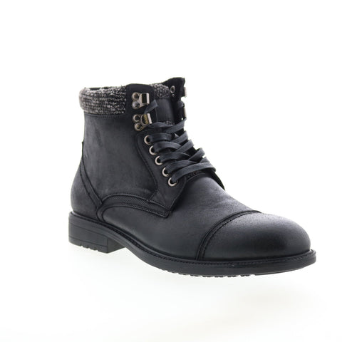 English Laundry Sheldon EL2566B Mens Black Leather Casual Dress Boots