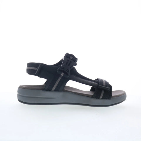 Propet Eli MSV031N Mens Black Extra Wide 3E Leather Sport Sandals Shoes