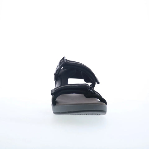 Propet Eli MSV031N Mens Black Extra Wide 3E Leather Sport Sandals Shoes