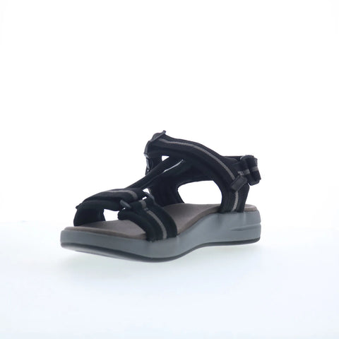 Propet Eli MSV031N Mens Black Extra Wide 3E Leather Sport Sandals Shoes