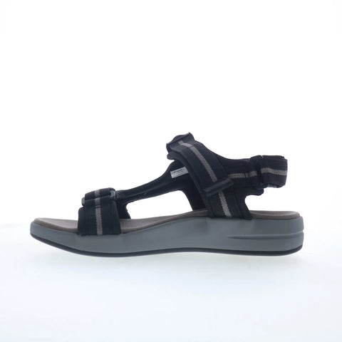 Propet Eli MSV031N Mens Black Extra Wide 3E Leather Sport Sandals Shoes