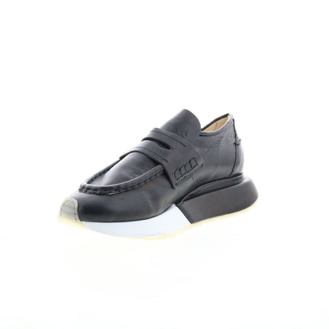 A.S. 98 Elian Womens Black Leather Slip On Lifestyle Sneakers Shoes