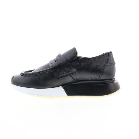 A.S. 98 Elian Womens Black Leather Slip On Lifestyle Sneakers Shoes