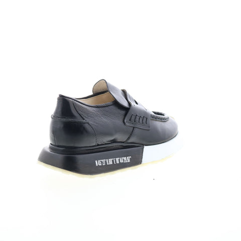 A.S. 98 Elian Womens Black Leather Slip On Lifestyle Sneakers Shoes