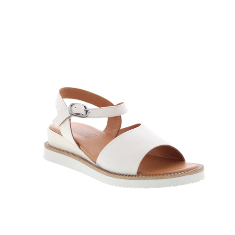 Miz Mooz Elias Womens Beige Leather Hook & Loop Strap Sandals Shoes