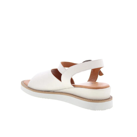 Miz Mooz Elias Womens Beige Leather Hook & Loop Strap Sandals Shoes