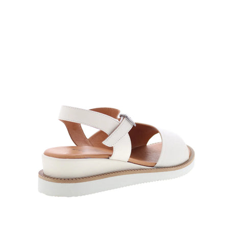 Miz Mooz Elias Womens Beige Leather Hook & Loop Strap Sandals Shoes