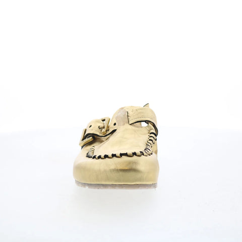 A.S. 98 Elio Womens Gold Leather Slip On Clog Flats Shoes