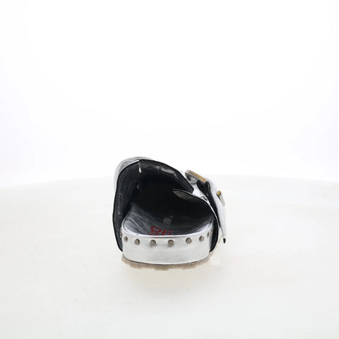 A.S. 98 Elio Womens Silver Leather Slip On Clog Flats Shoes