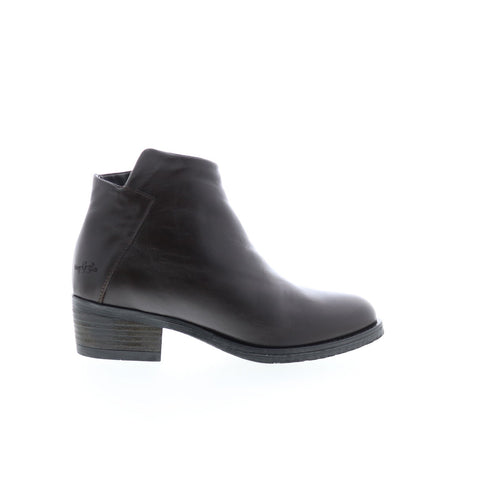 Bos. & Co. Elite Womens Brown Leather Zipper Ankle & Booties Boots