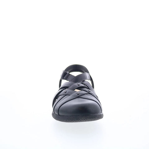 Clarks Elizabelle Sea 26177120 Womens Black Leather Strap Sandals Shoes