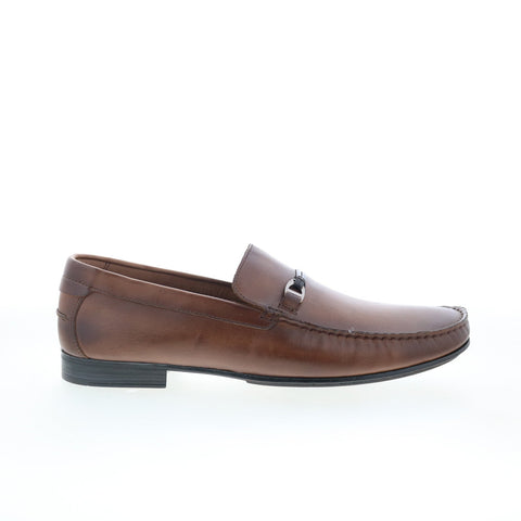 Studio Belvedere Elkan Mens Brown Leather Loafers & Slip Ons Casual Shoes