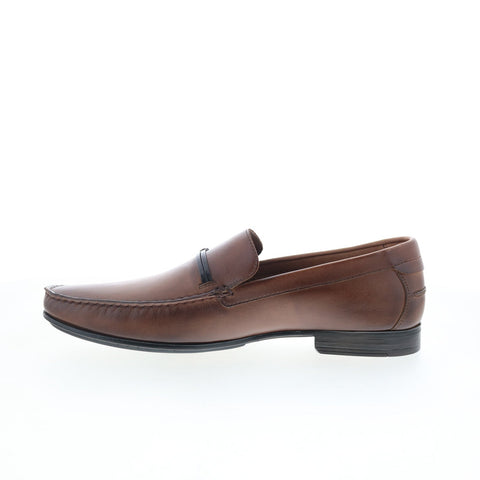 Studio Belvedere Elkan Mens Brown Leather Loafers & Slip Ons Casual Shoes