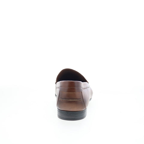 Studio Belvedere Elkan Mens Brown Leather Loafers & Slip Ons Casual Shoes