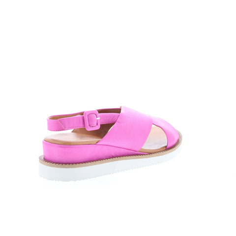 Miz Mooz Ella Womens Purple Leather Hook & Loop Slingback Sandals Shoes