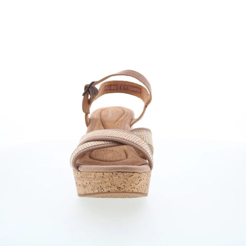 Clarks Elleri Plum 26171442 Womens Brown Leather Wedges Sandals Shoes