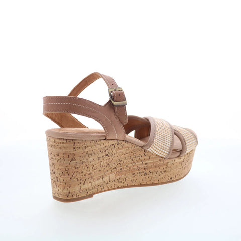 Clarks Elleri Plum 26171442 Womens Brown Leather Wedges Sandals Shoes