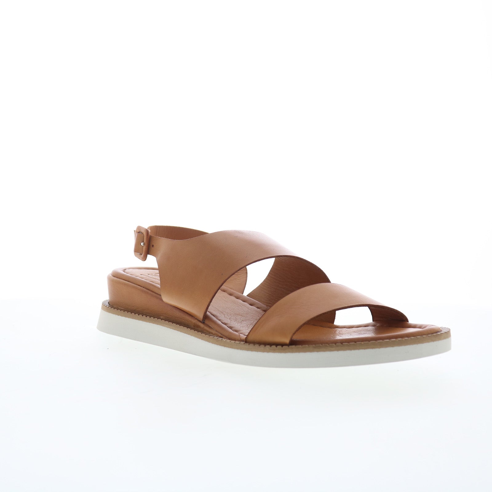 Miz Mooz Elliot Womens Brown Leather Hook & Loop Strap Sandals