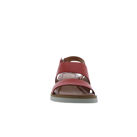 Miz Mooz Elliot Womens Red Leather Hook & Loop Strap Sandals Shoes