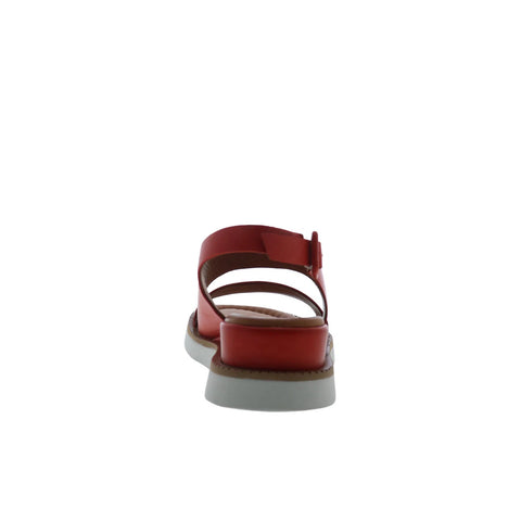 Miz Mooz Elliot Womens Red Leather Hook & Loop Strap Sandals Shoes