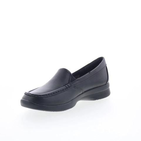 Clarks Ellowyn Lux 26180857 Womens Black Leather Loafer Flats Shoes