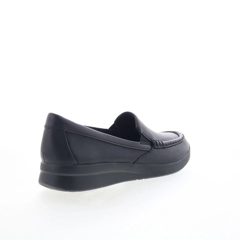 Clarks Ellowyn Lux 26180857 Womens Black Leather Loafer Flats Shoes