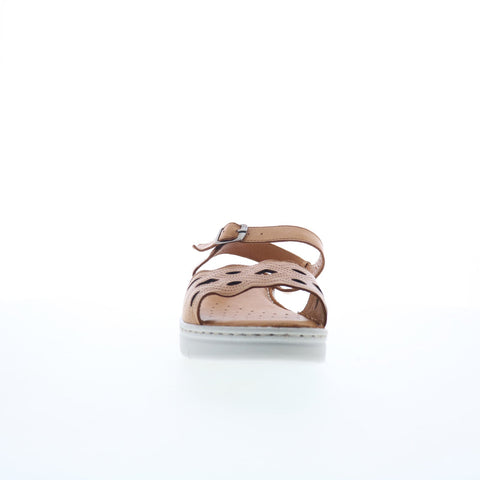 Miz Mooz Elm Womens Brown Leather Hook & Loop Strap Sandals Shoes