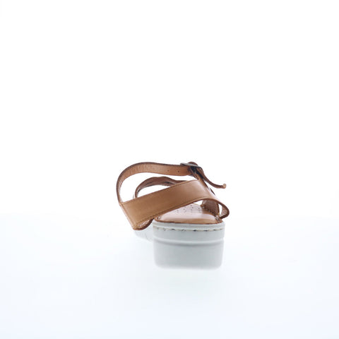 Miz Mooz Elm Womens Brown Leather Hook & Loop Strap Sandals Shoes