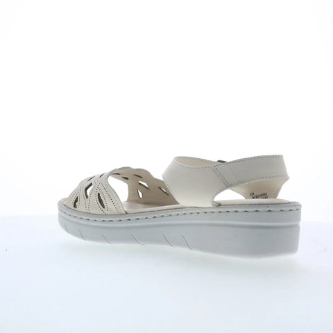 Miz Mooz Elm Womens Beige Leather Hook & Loop Strap Sandals Shoes