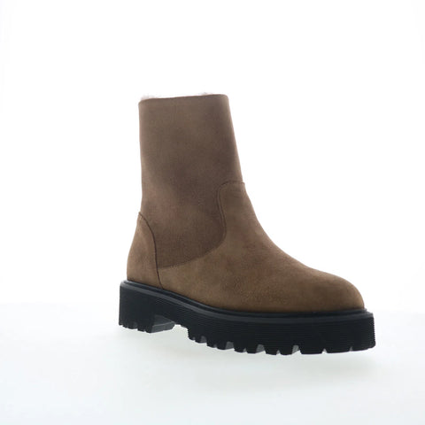 Aquatalia Eloise TW5ELOO1 Womens Brown Suede Zipper Ankle & Booties Boots