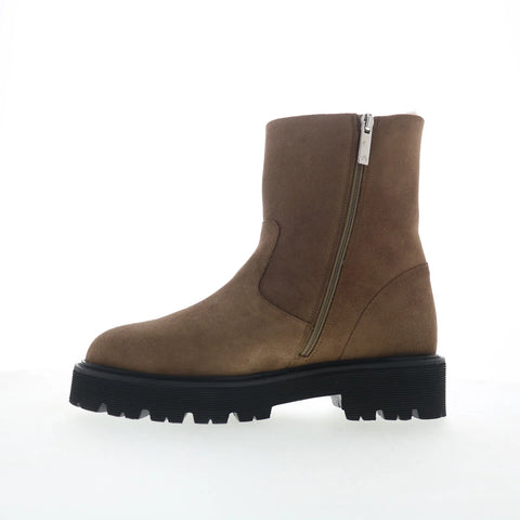 Aquatalia Eloise TW5ELOO1 Womens Brown Suede Zipper Ankle & Booties Boots