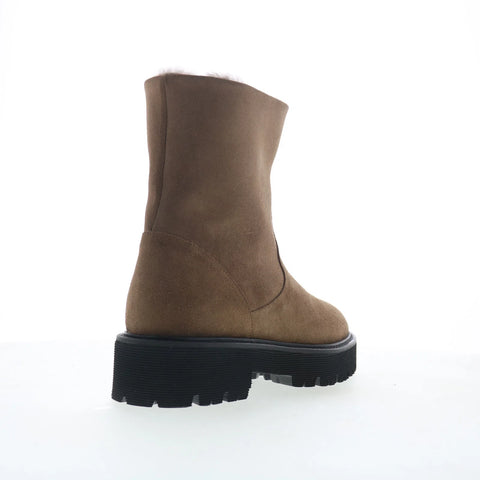 Aquatalia Eloise TW5ELOO1 Womens Brown Suede Zipper Ankle & Booties Boots