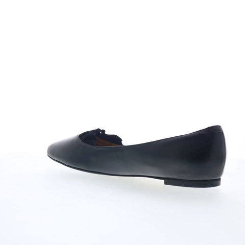 Trotters Elsie T2357-001 Womens Black Leather Slip On Ballet Flats Shoes