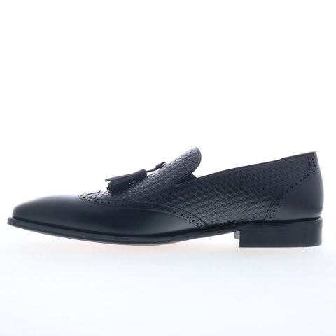 Mezlan Embossed Calf Tassel Mens Black Loafers & Slip Ons Casual Shoes