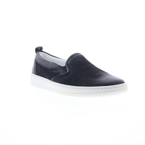 Miz Mooz Emersen Womens Black Leather Slip On Lifestyle Sneakers Shoes