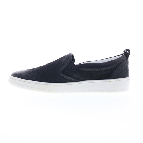 Miz Mooz Emersen Womens Black Leather Slip On Lifestyle Sneakers Shoes