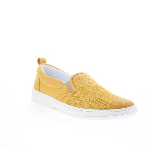Miz Mooz Emersen Womens Yellow Leather Slip On Lifestyle Sneakers Shoes