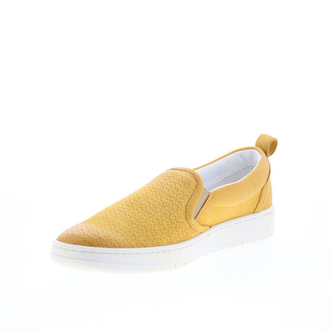 Miz Mooz Emersen Womens Yellow Leather Slip On Lifestyle Sneakers Shoes