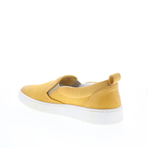 Miz Mooz Emersen Womens Yellow Leather Slip On Lifestyle Sneakers Shoes