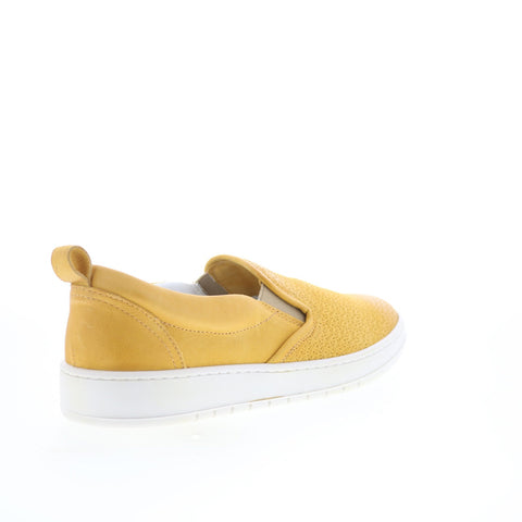 Miz Mooz Emersen Womens Yellow Leather Slip On Lifestyle Sneakers Shoes