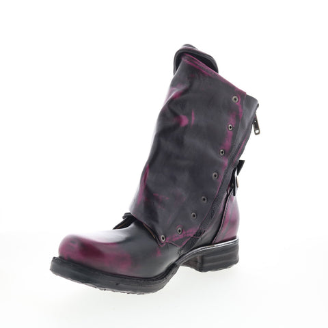 A.S. 98 Emerson Womens Black Leather Zipper Casual Dress Boots