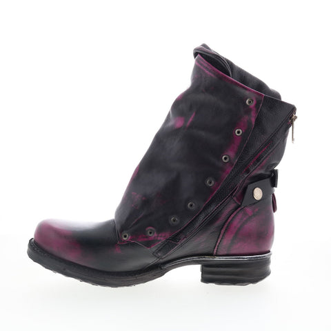 A.S. 98 Emerson Womens Black Leather Zipper Casual Dress Boots