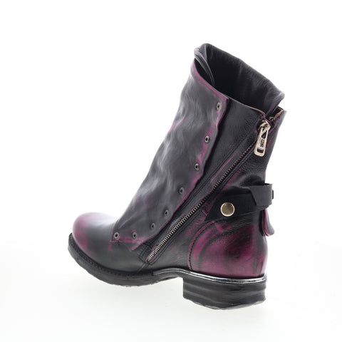 A.S. 98 Emerson Womens Black Leather Zipper Casual Dress Boots