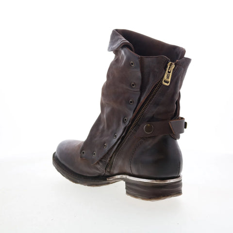A.S. 98 Emerson Womens Brown Leather Zipper Casual Dress Boots