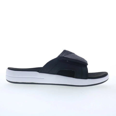 Propet Emerson MSV021P Mens Black Extra Wide 3E Leather Slides Sandals Shoes