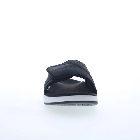 Propet Emerson MSV021P Mens Black Extra Wide 3E Leather Slides Sandals Shoes