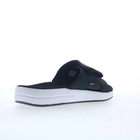 Propet Emerson MSV021P Mens Black Extra Wide 3E Leather Slides Sandals Shoes